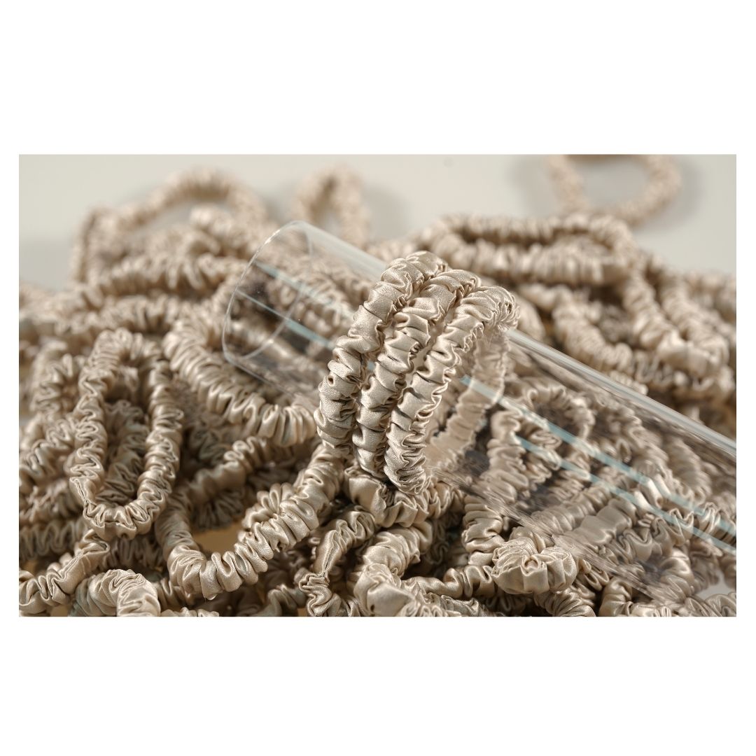 Wholesale Light Tan Silk Scrunchie