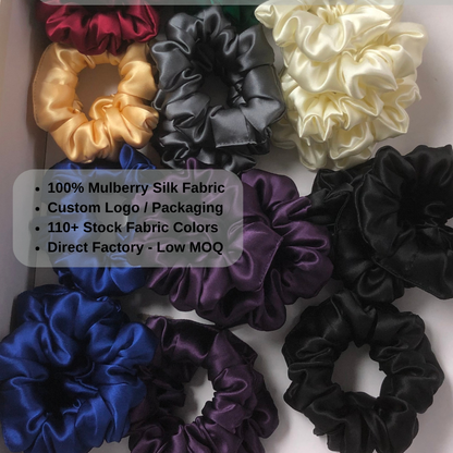  Bulk medium silk scrunchies supply