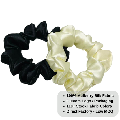 Silk scrunchie slightly larger than classic