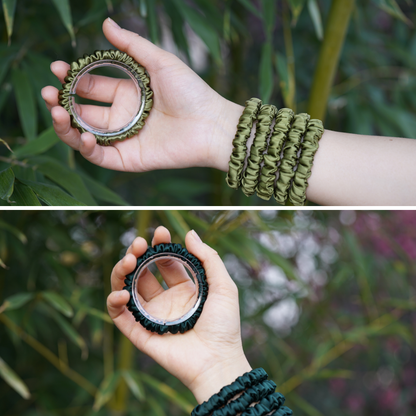 mini scrunchies silk custom wholesale, custom brand low MOQ, 1 piece wholesale
