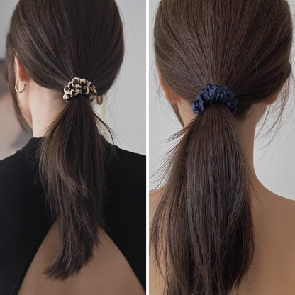 mini silk hair scrunchies custom wholesale, custom brand low MOQ, 1 piece wholesale
