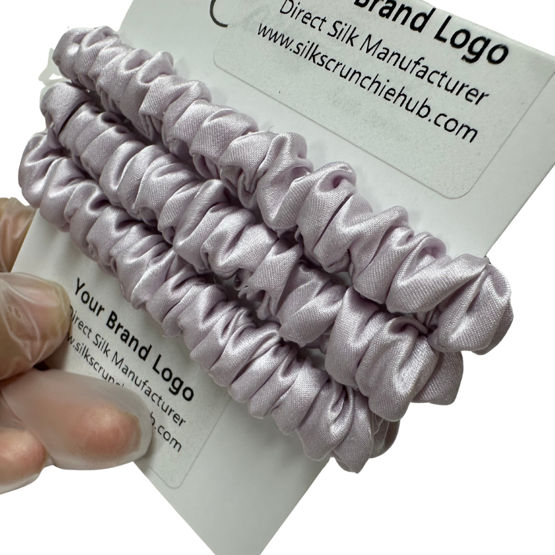 Ash Lilac Silk Scrunchie Skinny Wholesale丨Custom Brand