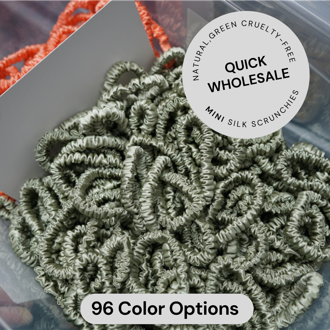 Mini Silk Scrunchies Wholesale - Mix Colors & Fixed Fee