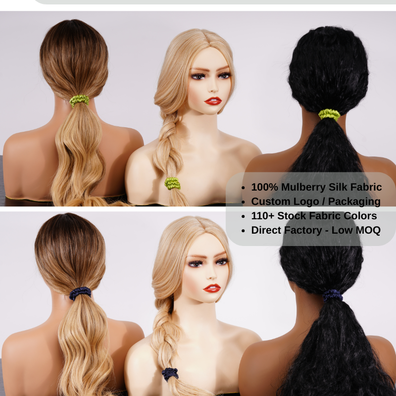 Minimal style silk scrunchie simple design