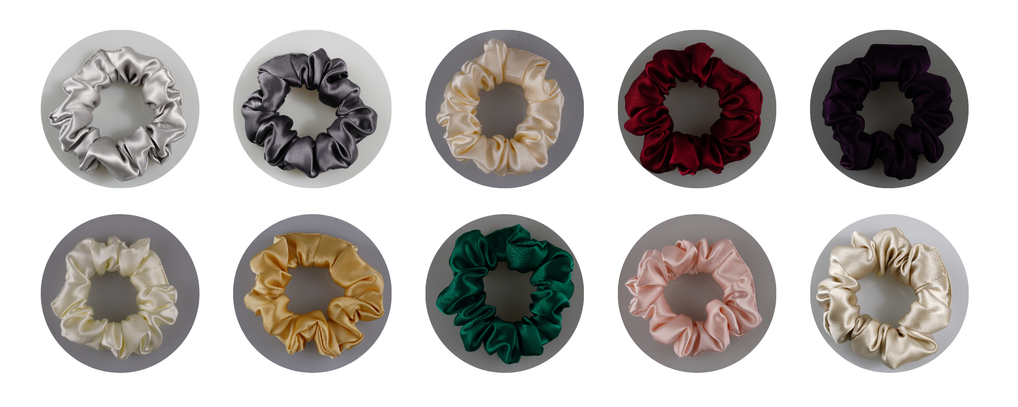 Medium mulberry silk hair ties custom wholesale - custom brand logo low MOQ, 1 piece wholesale