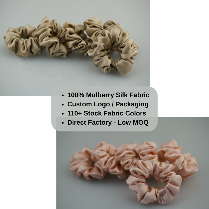 Custom Silk Scrunchie Tiny Classic丨Custom Brand & Bulk Wholesale
