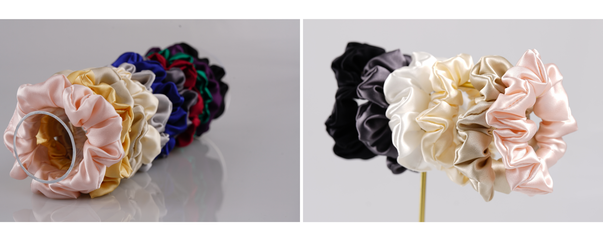 100% mulberry silk scrunchies custom wholesale - custom brand logo low MOQ, 1 piece wholesale