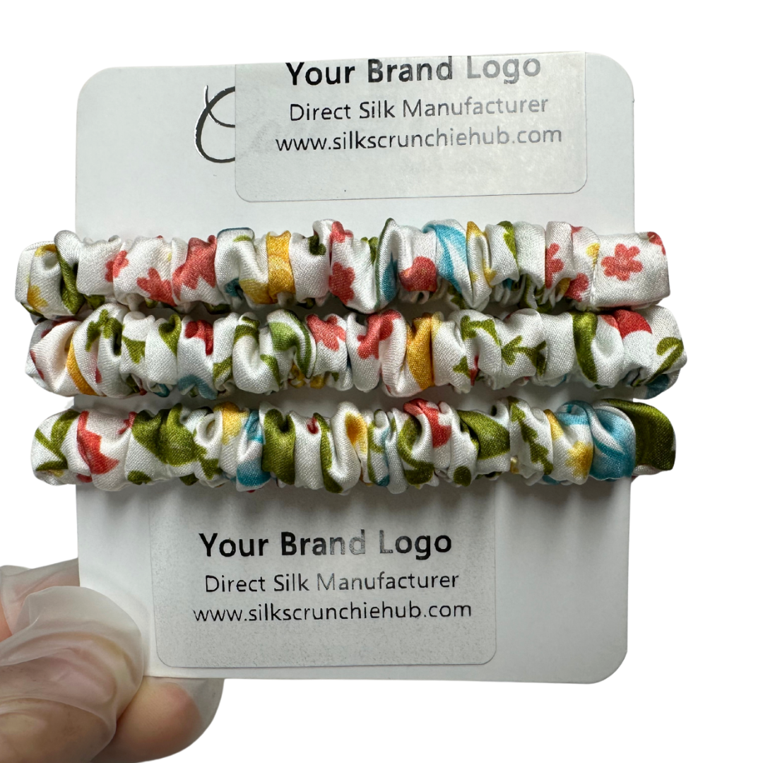 Summer Garden Silk Scrunchie Skinny Wholesale