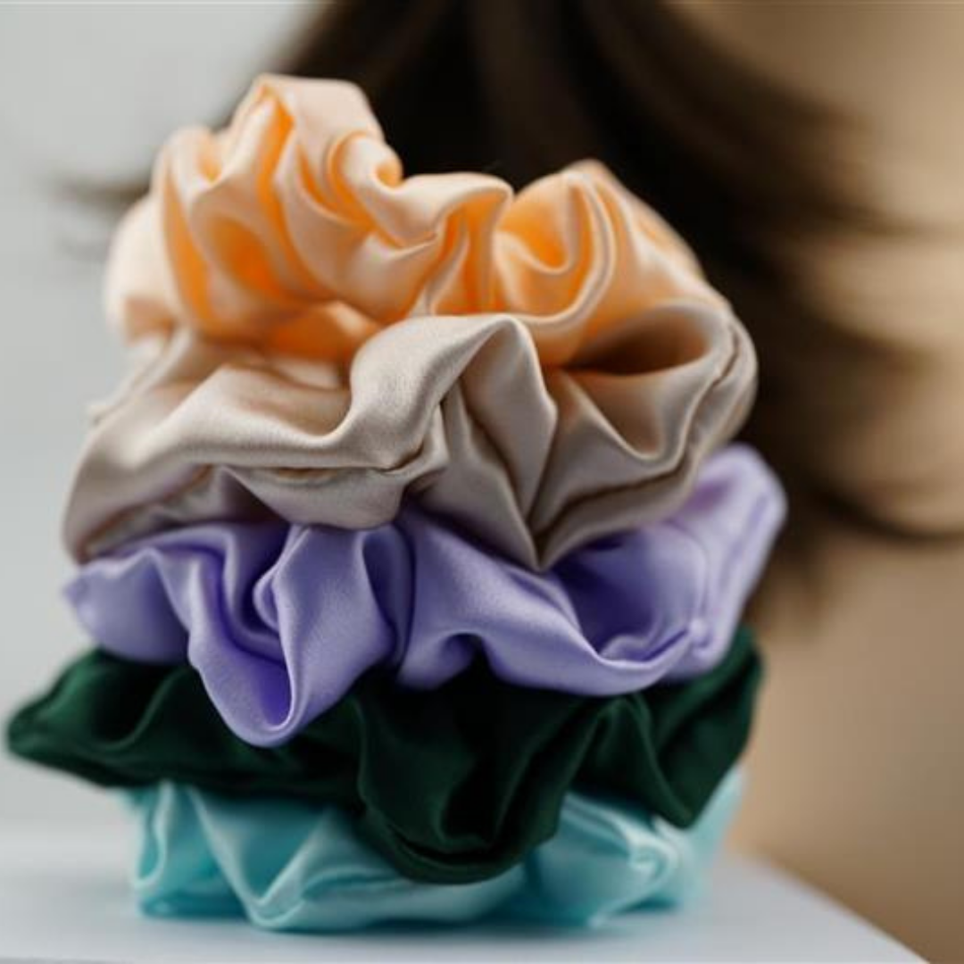 Large Silk Scrunchie Wholesale - Mix Colors & Fixed Fee