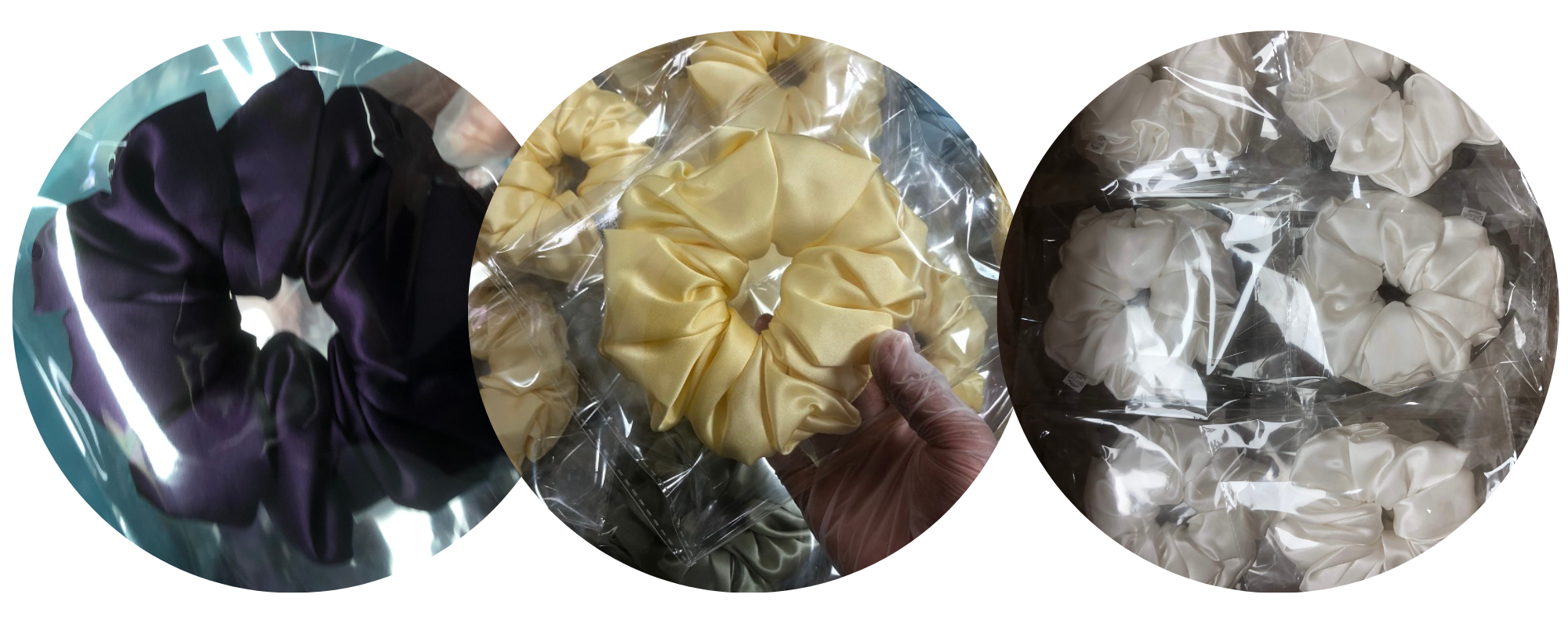 oversized silk scrunchies wholesale custom, 1 piece wholesale, custom brand low MOQ