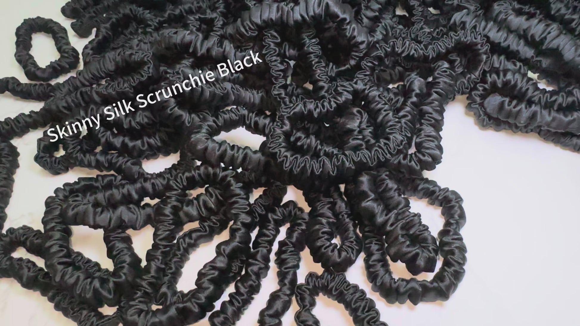 Black Silk Scrunchie Skinny Wholesale丨In Stock