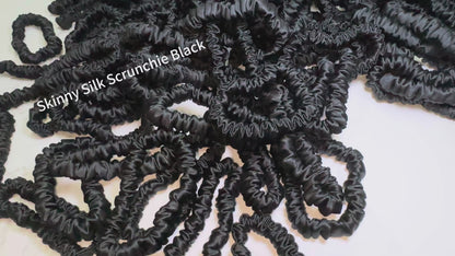 Black Silk Scrunchie Skinny Wholesale丨In Stock