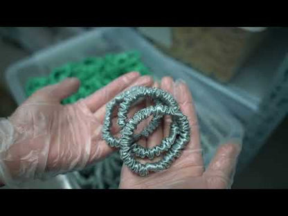 Himalayan Green Silk Scrunchie Skinny