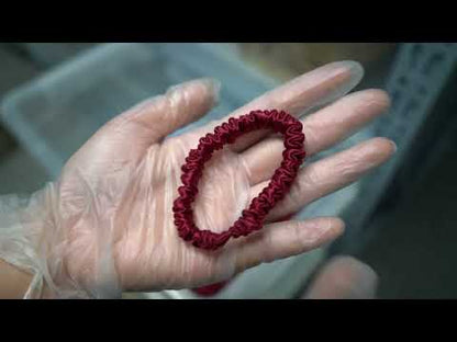 Wine Red Silk Scrunchie Skinny