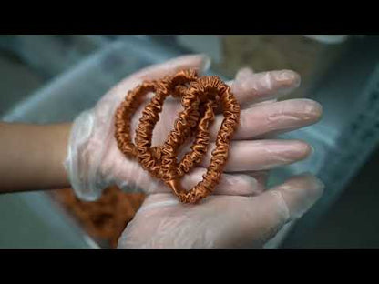 Brownish Red Silk Scrunchie Skinny