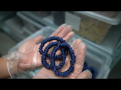 Deep Dark Blue Silk Scrunchy Skinny