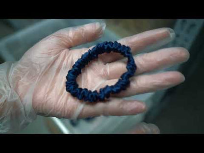 Navy Blue Silk Scrunchie Skinny