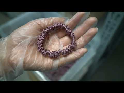 mini silk scrunchies custom wholesale, custom brand low MOQ, 1 piece wholesale
