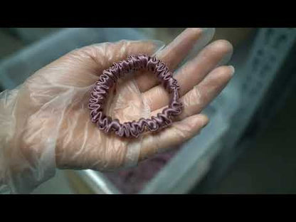 mini silk scrunchies custom wholesale, custom brand low MOQ, 1 piece wholesale
