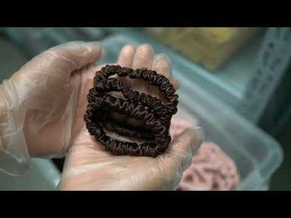 Deep Coffee Silk Scrunchie Skinny