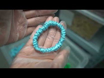 Deep Sky Blue Silk Scrunchie Skinny