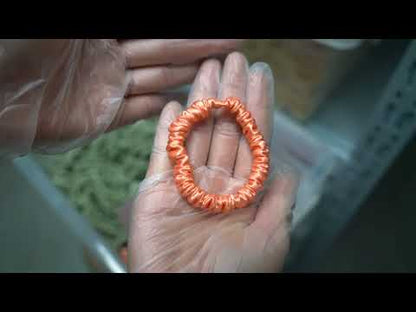 Deep Peach Silk Scrunchie Skinny