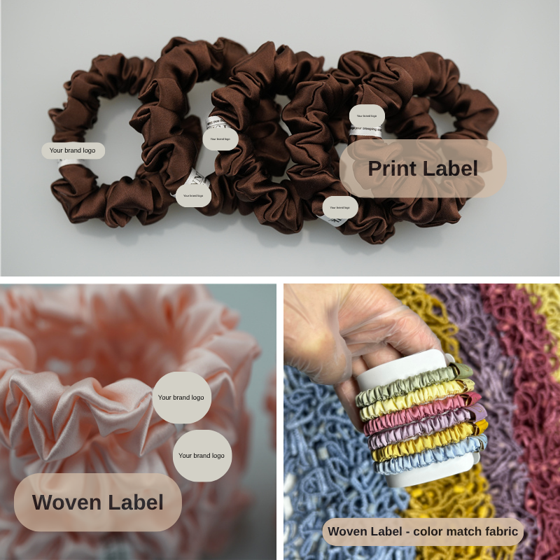 Private label silk scrunchie branding