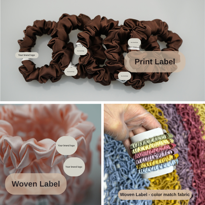 Private label silk scrunchie branding