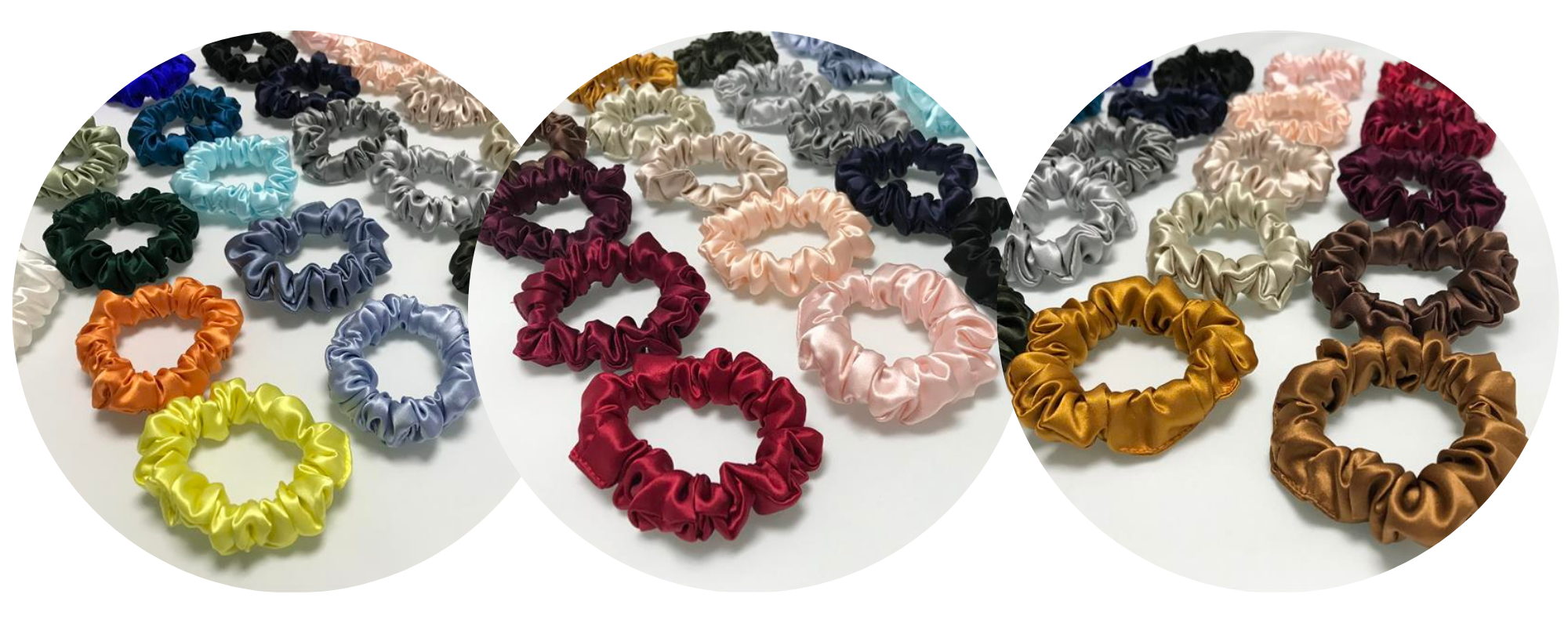 Classic Silk Scrunhies custom wholesale - custom brand logo low MOQ, 1 piece wholesale