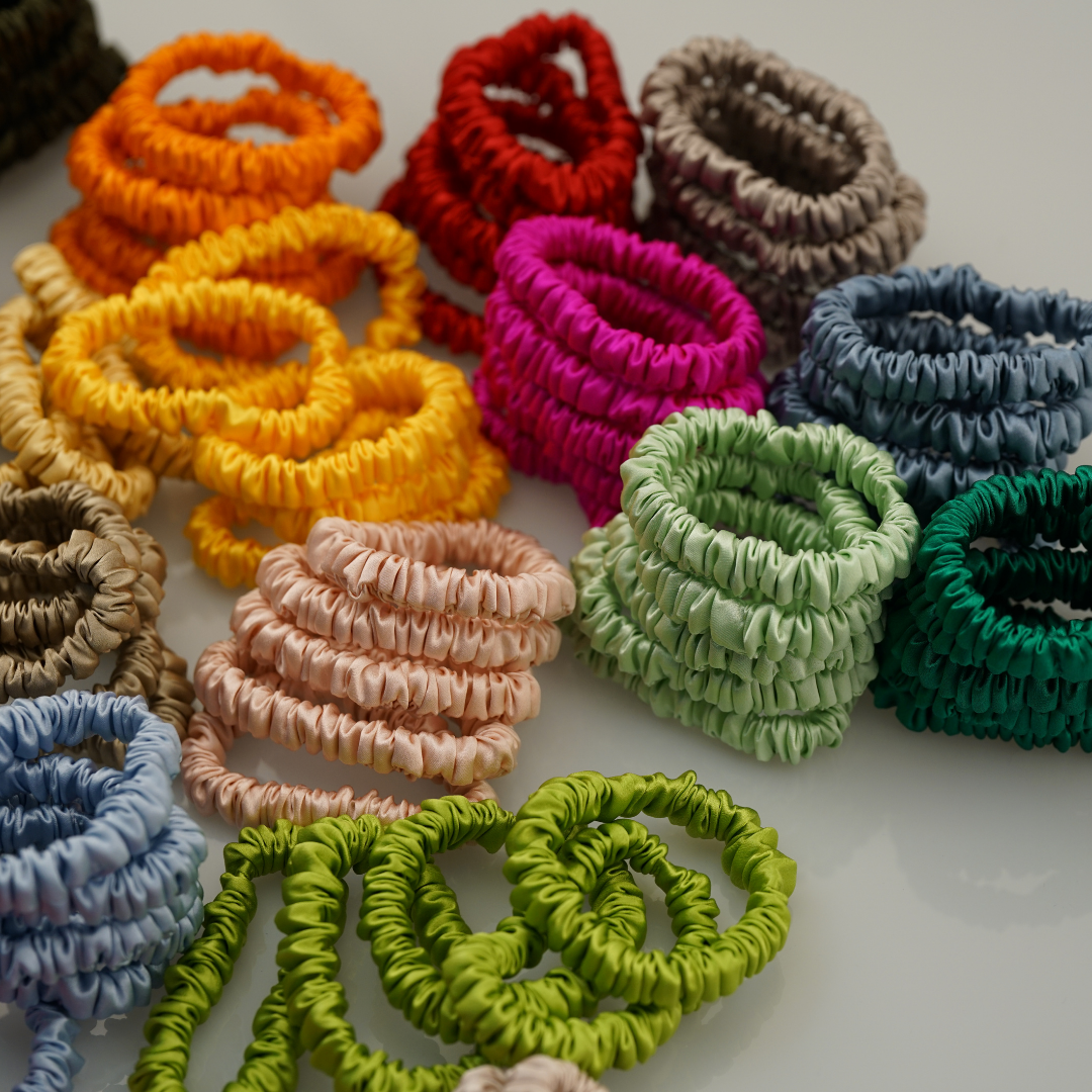 Mini Silk Scrunchies Wholesale - Mix Colors & Fixed Fee