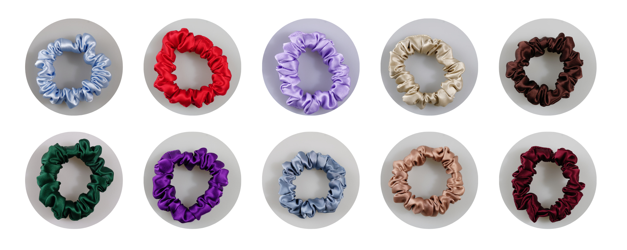 Classic Silk Scrunhie custom wholesale - custom brand logo low MOQ, 1 piece wholesale, many colors as options