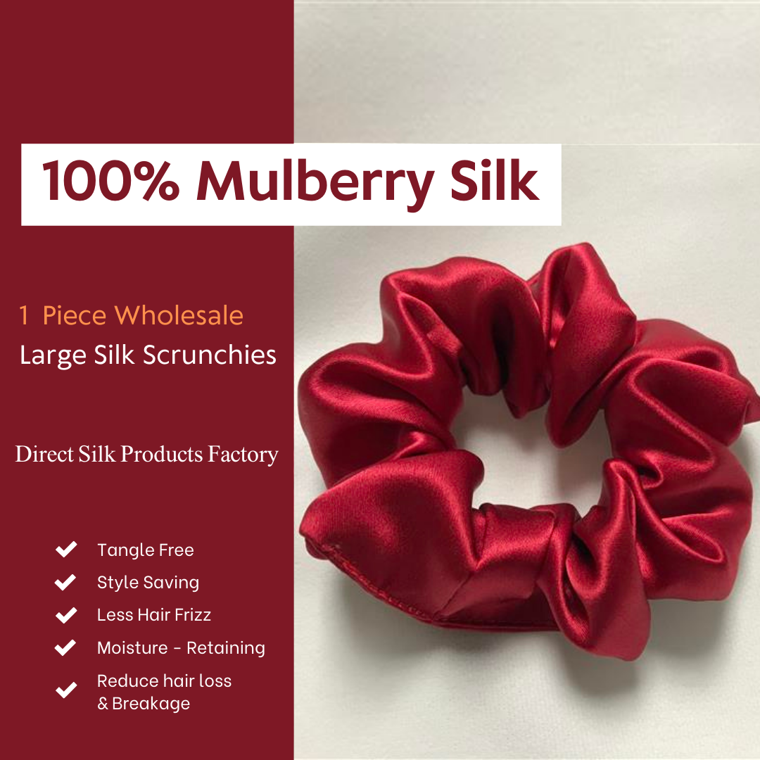 Red Silk Scrunchie Large