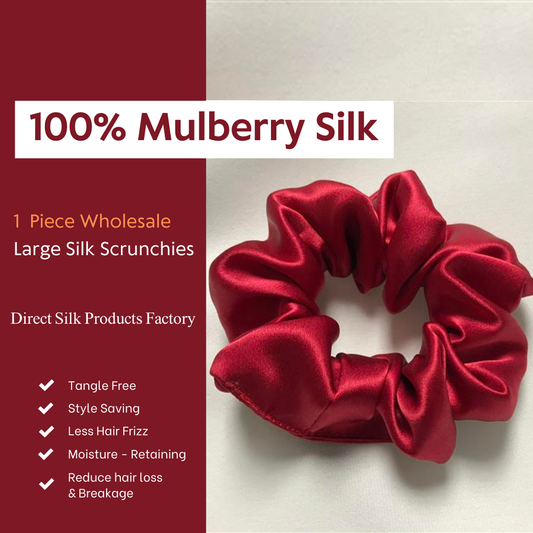 Red Silk Scrunchie Large