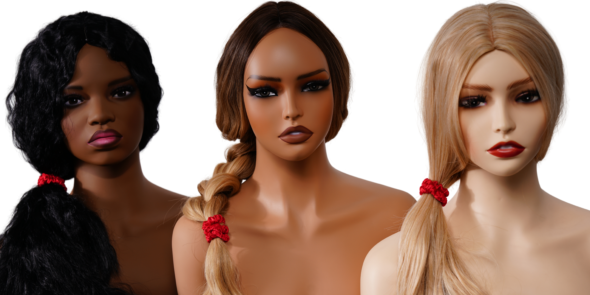 China Red Silk Scrunchies Color #01