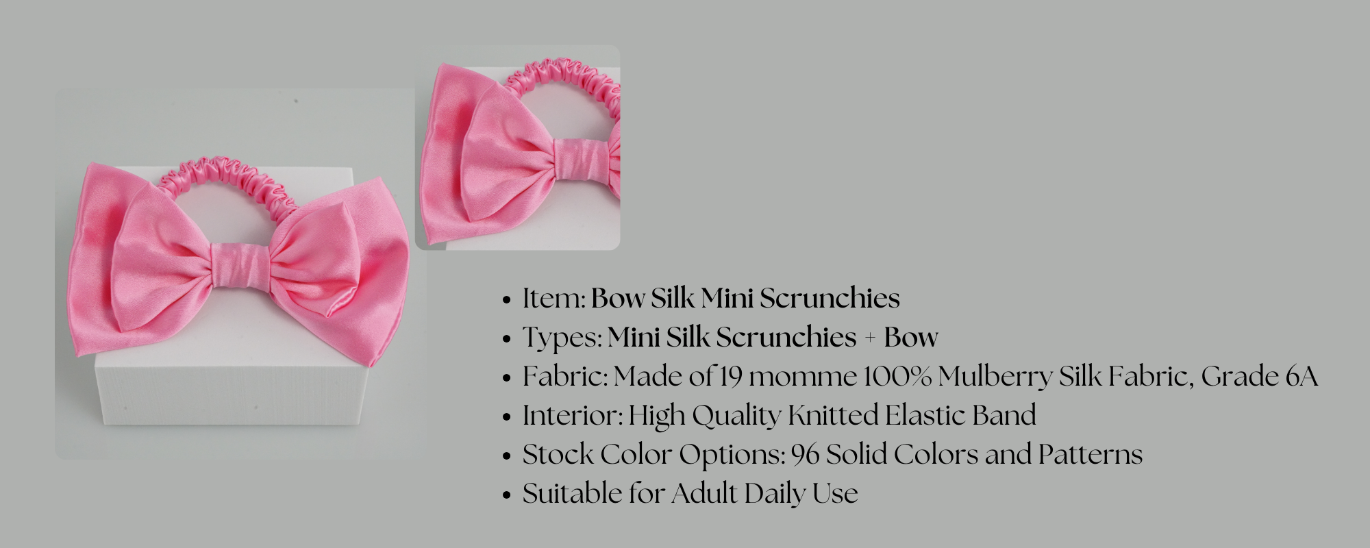 Silk Scrunchie with Bow (Bowknot)