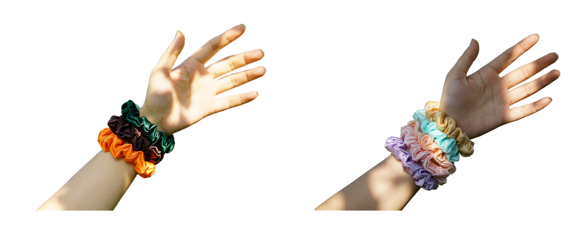 classic silk scrunchies custom wholesale, custom brand low MOQ, 1 piece wholesale
