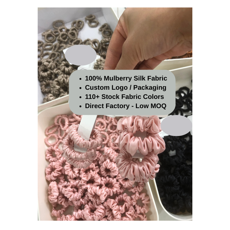 Custom Silk Scrunchie Tiny Classic丨Custom Brand & Bulk Wholesale