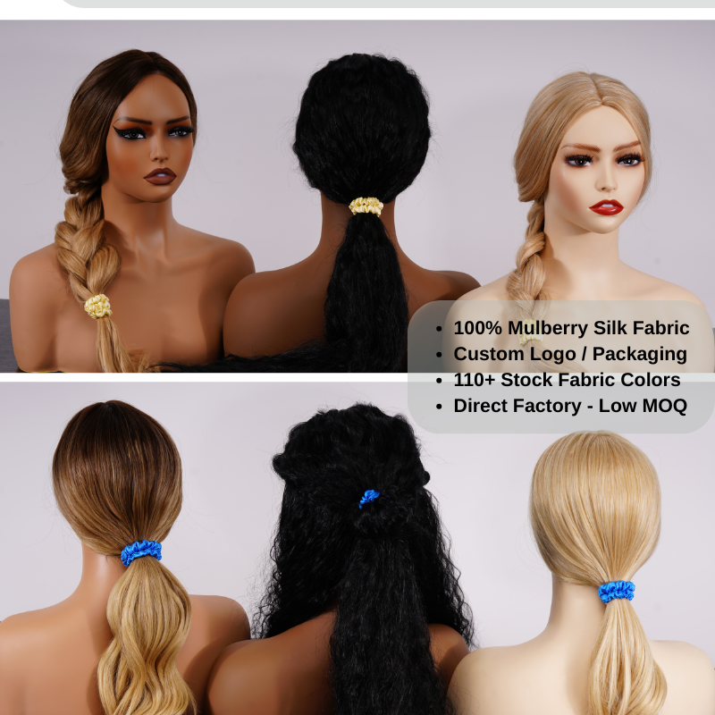 Thin silk hair tie smooth mulberry silk texture
