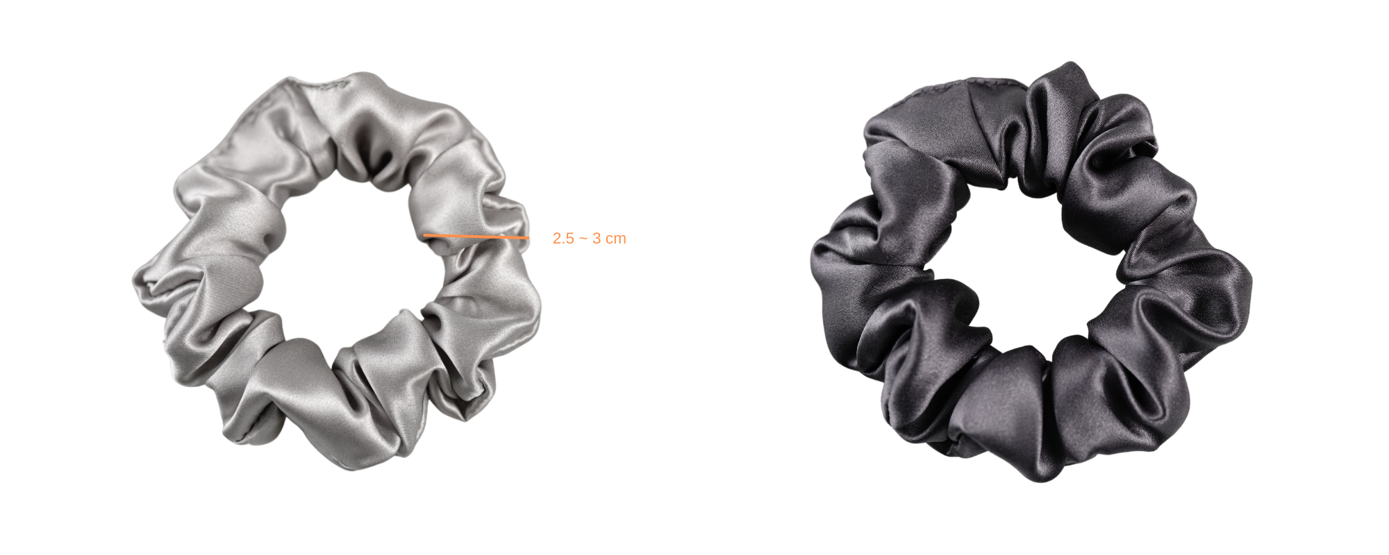 custom silk scrunchies wholesale - medium silk hair scrunchies, custom brand logo low MOQ, 1 piece wholesale