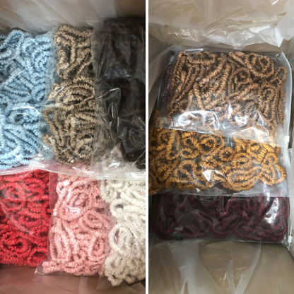 silk mini scrunchies custom wholesale, custom brand low MOQ, 1 piece wholesale
