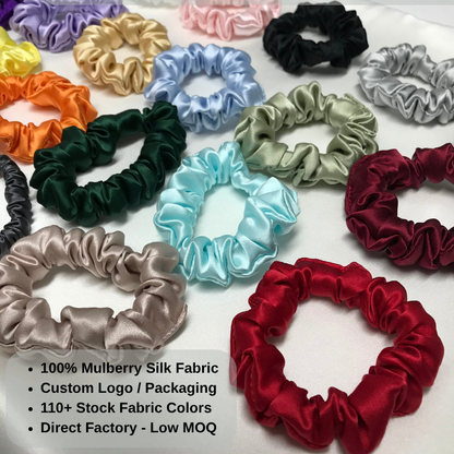 Multiple color options silk scrunchies
