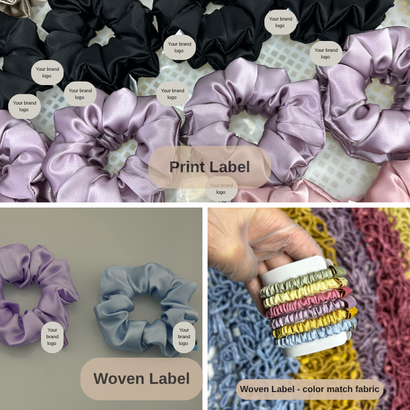 Large scrunchie custom logo label