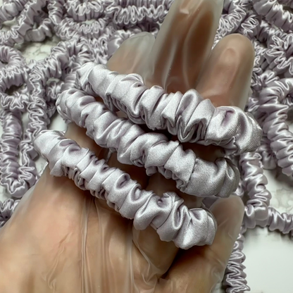 Ash Lilac Silk Scrunchie Skinny Wholesale丨Custom Brand