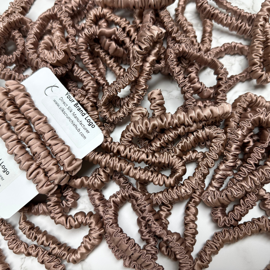 Ebony Silk Scrunchie Skinny Wholesale丨In Stock