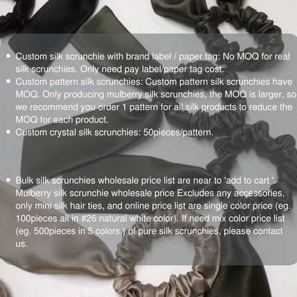 Custom Silk Ribbon Scrunchie (Big Bow)丨Custom Brand