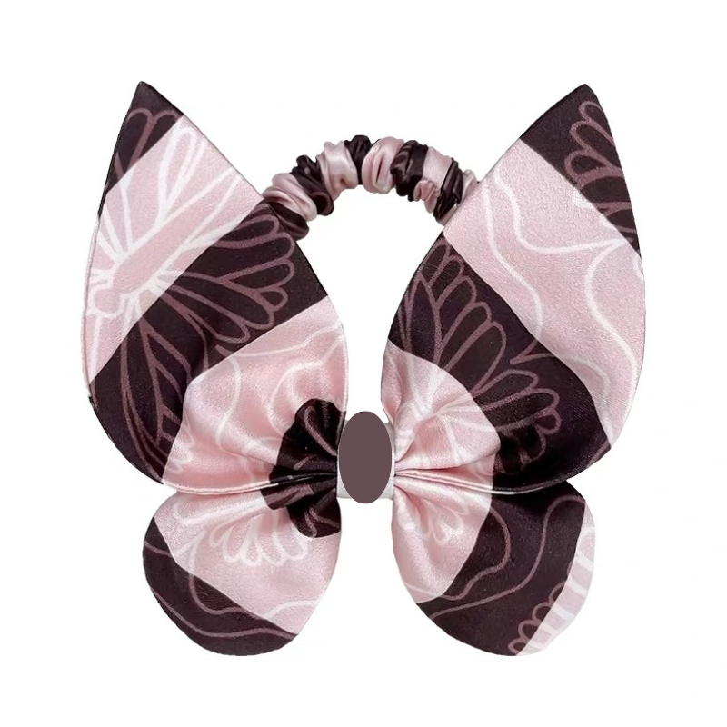 Custom Mini Silk Scrunchie with Butterfly丨Custom Brand & Bulk Wholesale