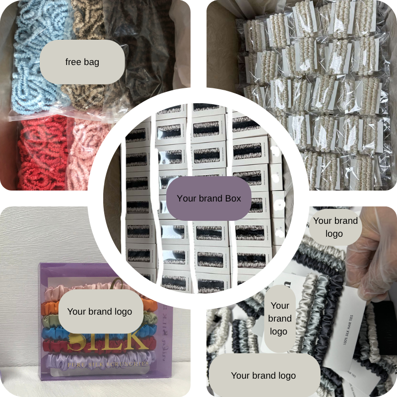 Silk scrunchie packaging and presentation