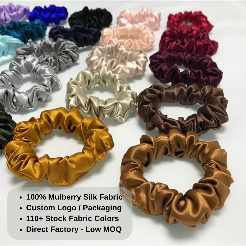 High quality stitching on silk scrunchie