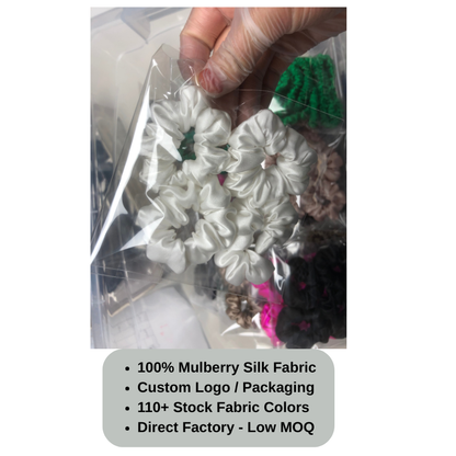 Custom Silk Scrunchie Tiny Classic丨Custom Brand & Bulk Wholesale