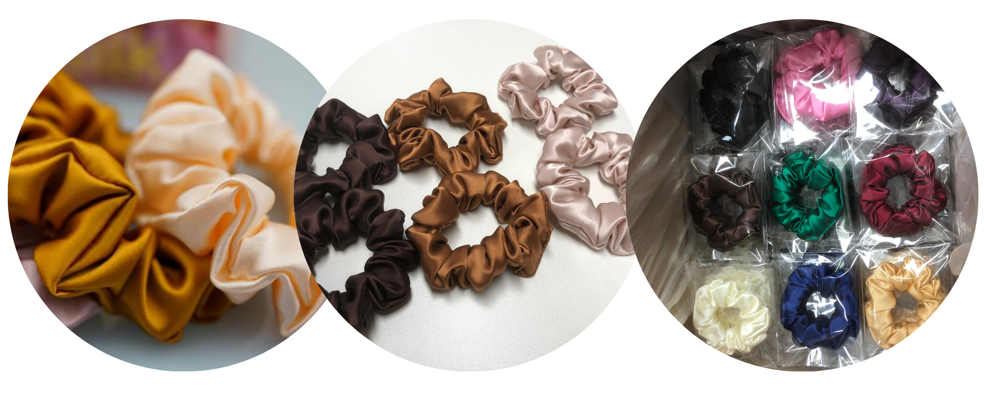 Midi silk scrunchies wholesale, 1 piece start